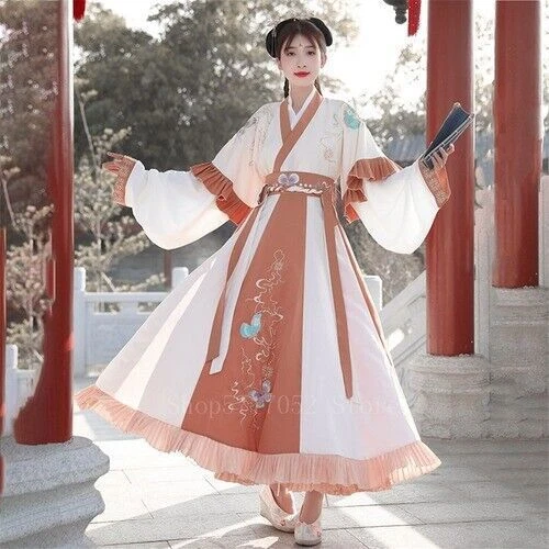 Fairy Ancient Chinese Hanfu Dress Costume Embroidery Ming Dynasty Princess Folk - Picture 8 of 27