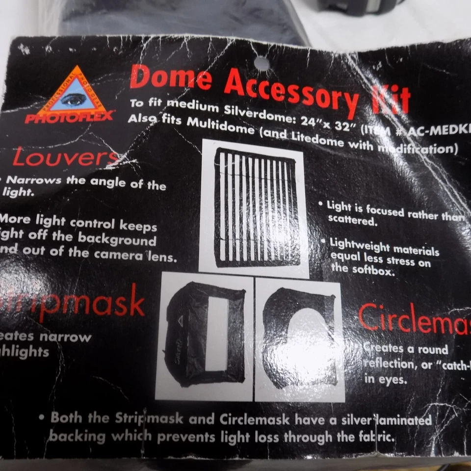 Photoflex Medium Dome Accessory Kit Circlemask Stripmask Louvers Photography  - Image 4 of 4