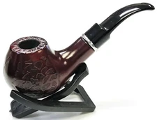 Eclipse Large 5" Etched Wooden Tobacco Herb Smoking Pipe Bowl Set, PIP8023