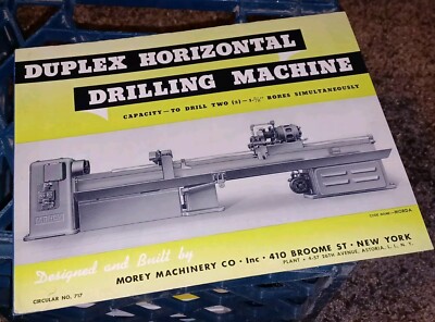 MOREY 27 MACHINE TOOL COMPANY Duplex Horizontal Drilling CATALOG W PRICE LISTS 