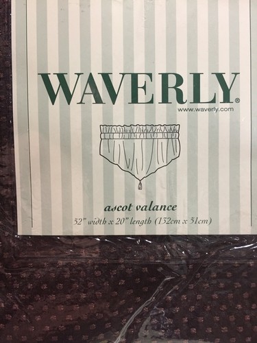 1- Waverly Prussian Dot Ascot Valance in Choco Espresso  52" W x 20" L"   NIP - Picture 1 of 2