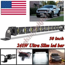 Ultra Thin 50Inch LED Light Bar Spot Offroad Fog Driving Truck Boat 4WD SUV 52''