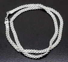 925 Sterling Silver Beautiful Handmade Jewelry Unique Chain Necklace Size-16-30"