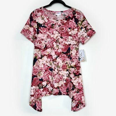 LuLaRoe Melissa Tunic XS NWT Pink Floral Short Sleeve Women s Top