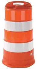 Traffic Barrel White/Orange HDPE