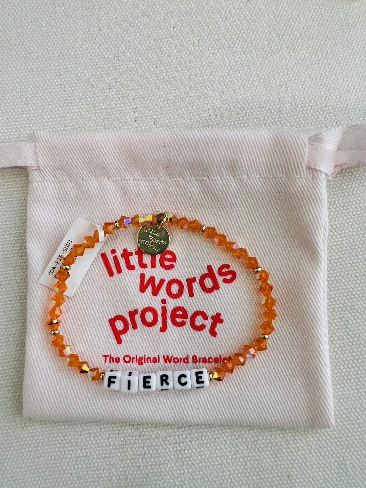 Autentico Bracciale Arancione FIERCE Taglia S M Little Words Project x Coach