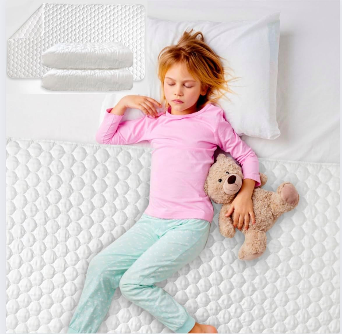 Toddler Mattress Pads – 2 Pack XL Potty Training Mattress Protector Pad, Potty T