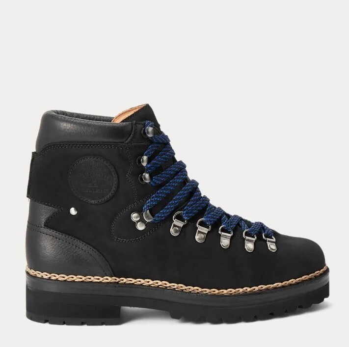Polo Ralph Lauren Men's Black Cow Leather Nubuck Alpine Trail