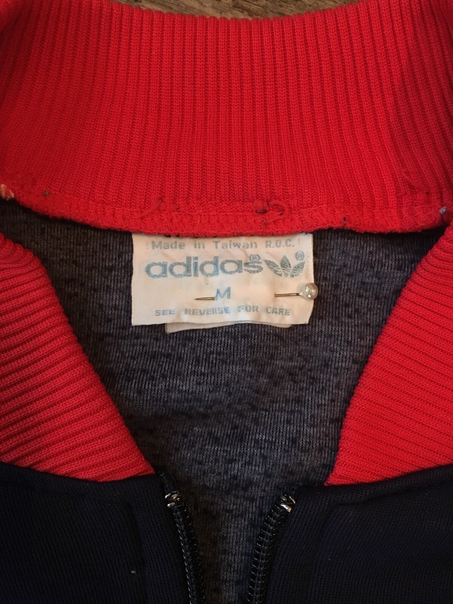 Vintage 1980s 80s Adidas USA Olympics Track Jacket Mens M Red Blue