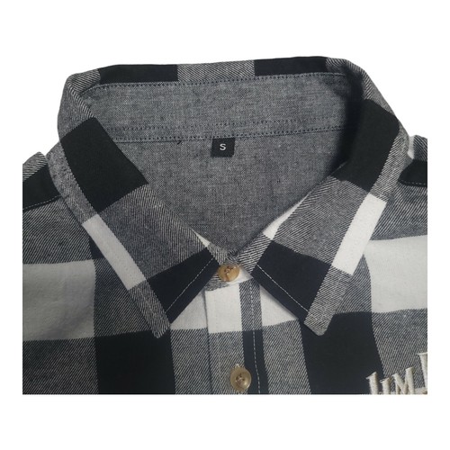 Flannel Shirt / Jim Beam Maple Logo Men's Size Small Black & White - Picture 4 of 7