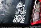 THINK BIKE! Sticker,  Car, Motorbike, Van, Window, Bumper Sign Decal Gift -V01