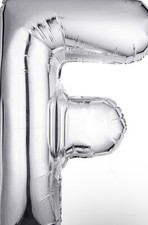 40 Inch, Single Silver Letter F Balloons Aluminum Foil