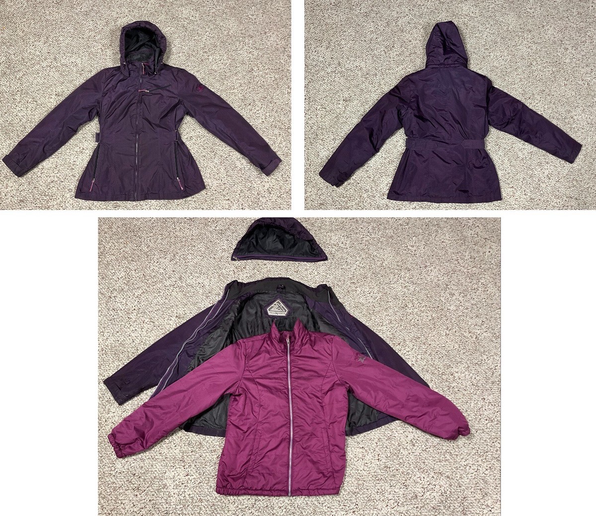 ZeroXposure 3-in-1 Purple Plum Winter Coat Jacket Removable ZeroXposure 3-in-1 Purple Plum Winter Coat Jacket Removable