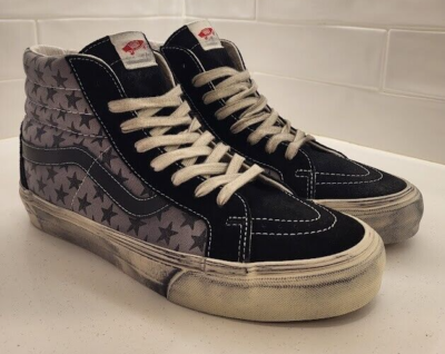 Vans X Bianca Chandon Sk8 High Stressed Black Stars Womens size 8