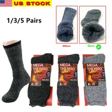 Lot 1,3, 5 Pair Men Heavy Duty Winter Warm Thermal Heated Boot Working Sox Socks