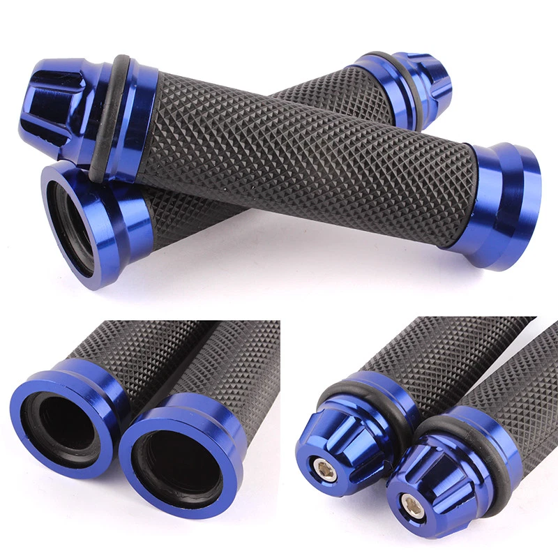 Punhos de mão de gel de borracha de alumínio CNC para motocicleta 7/8" barra de alça bicicleta - Imagem 3 de 4