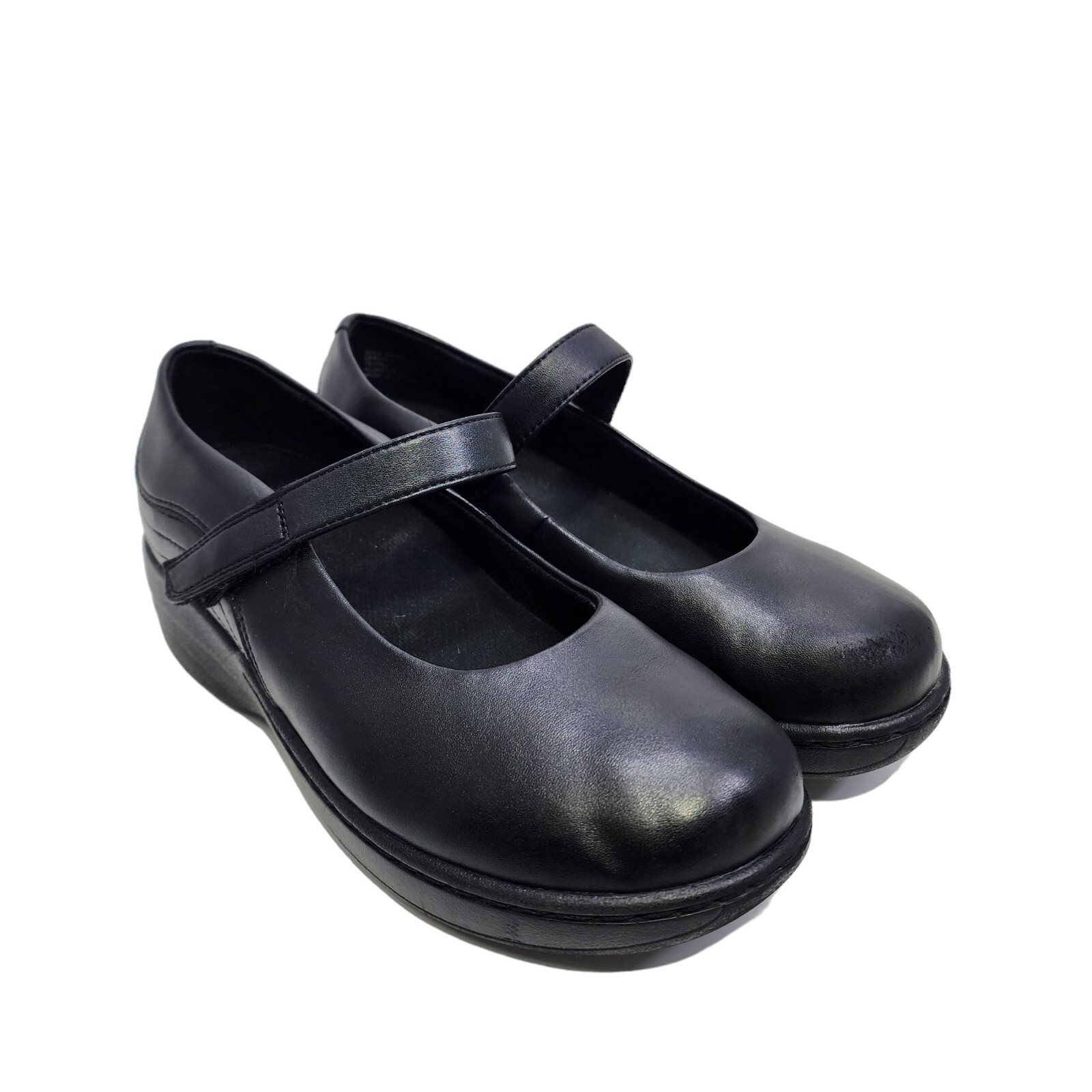 Abeo Gale Leather Mary Jane Shoes Women's Size 7 Black Gem