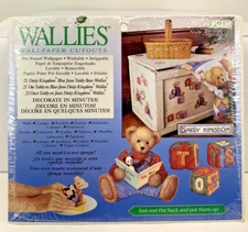 Wallies Daisy Kingdom Blue Jean Teddy Bear 25pc Prepasted Decor Stickers New