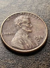 1981 D Penny Error Variety Lincoln Memorial D/D Filled “D” Actual Coin TK4437*