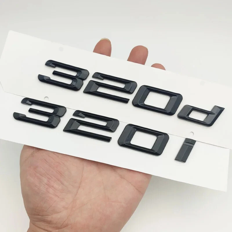 3D ABS Black 316d 318d 325d 328d 330d 320d Emblem Letter Sticker Car Trunk Badge - Imagem 3 de 4
