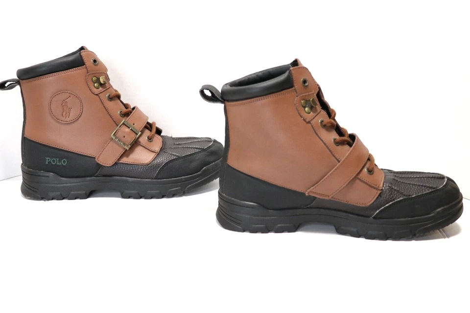 Polo Ralph Lauren Colbey Marrón Cuero Pato Bota Niños Talla 5.5 Zapatos Mujeres 7.5 Foto 2 de 4