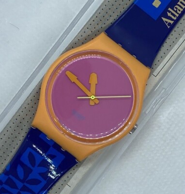 Swatch 1996 Atlanta Olympic Staff GO100C Pink/Orange with Box  Watch