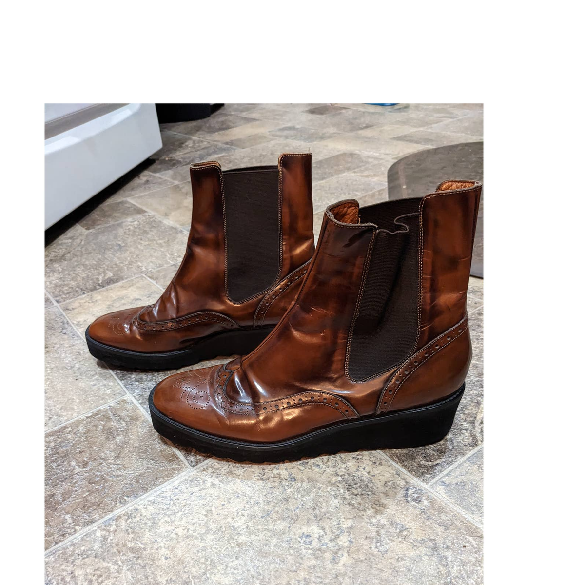 Guglielmo Rotta Italian wingtip chelsea boots Polacchetto Chelsea Worms Cioccolato Guglielmo Rotta  main image 2