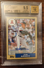 2017 Topps Jim Abbott  1987 Topps Autographs BGS 9.5 With 10 Auto Rare Find!