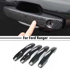 For 2023-2025 Ford Ranger Carbon Fiber Door Handle COVERS With Smart Keyholes 4P