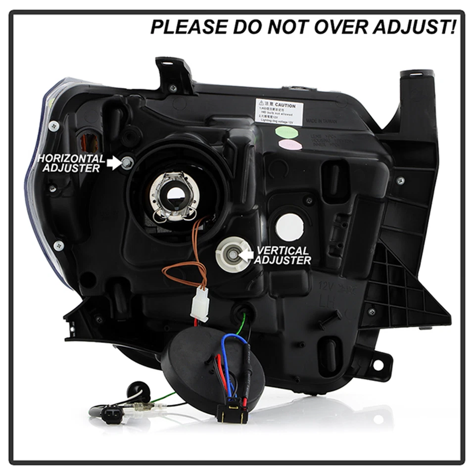 Spyder 签名灯条 DRL 黑色投影仪前灯适用于 14-18 丰田苔原 — 第 4/4 张图片