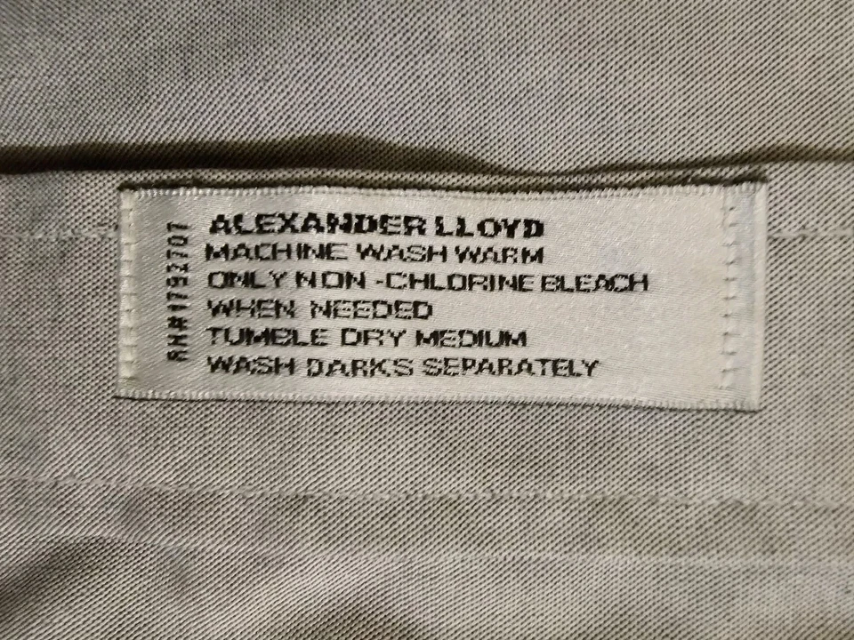 Alexander Lloyd 正装衬衫男式 18/34-35 高纽扣灰色美国制造 — 第 4/4 张图片