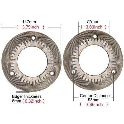 15cm 2 grinding discs For 3KW 110V Electric Grain Mill Heavy Duty Commercial NEW