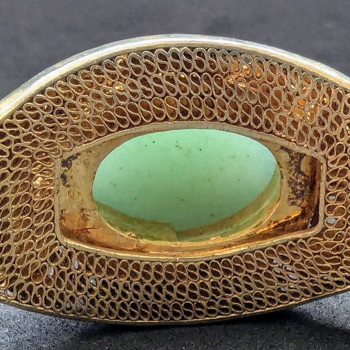 Vintage Armband Silber vergoldet Emaille Jadeit Jade alt China - Bild 13 von 16