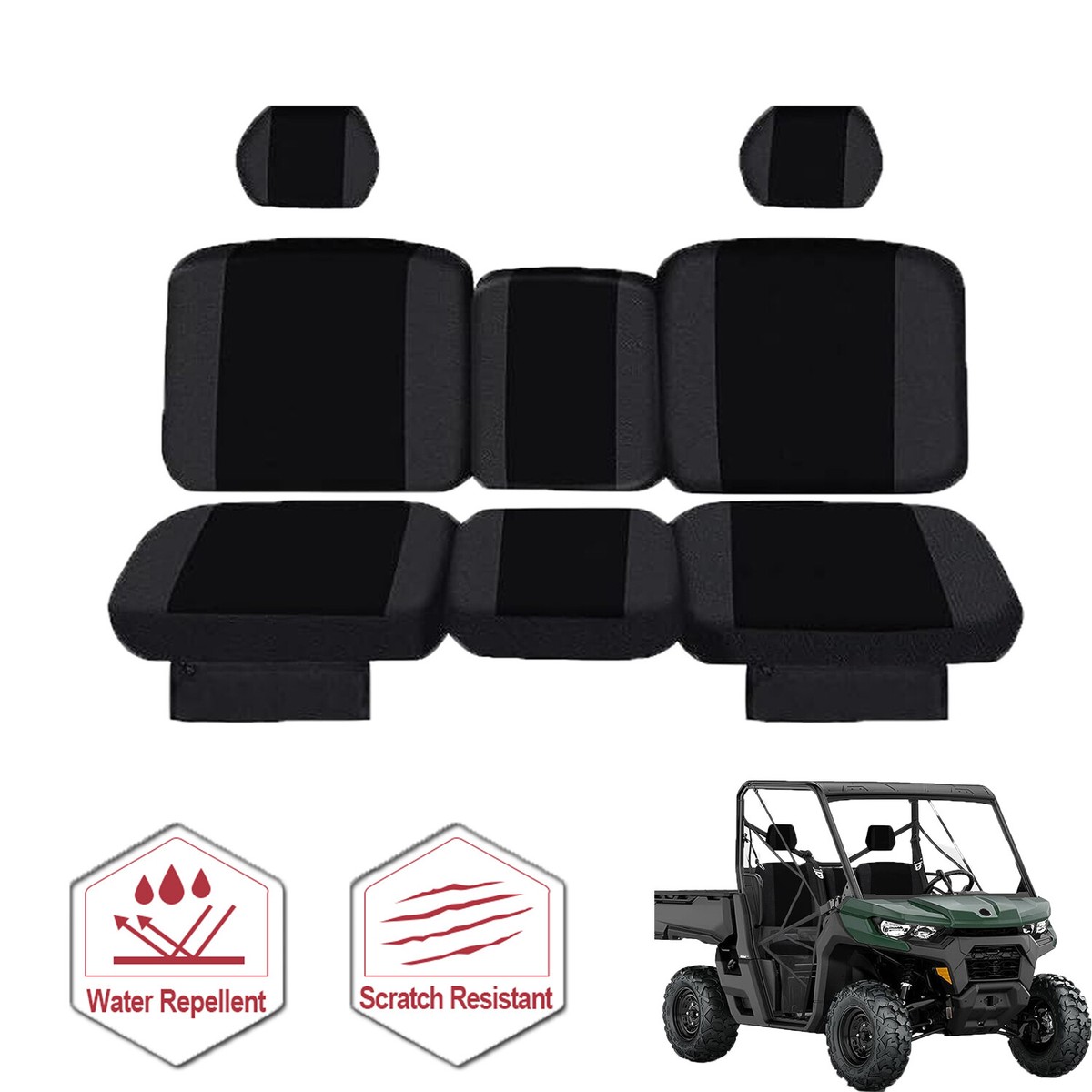 のん 8xUTV Seat Cover Waterproof for Can Am Defender HD7 HD9 HD10