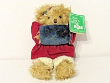 RUSS BERRIE CHRISTMAS Brittany Bear Plush 10" Caress Soft Pet With Tag