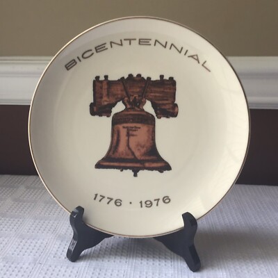 Vintage Bicentennial 1776-1976 Porcelain Plate With Liberty Bell By Ridgewood
