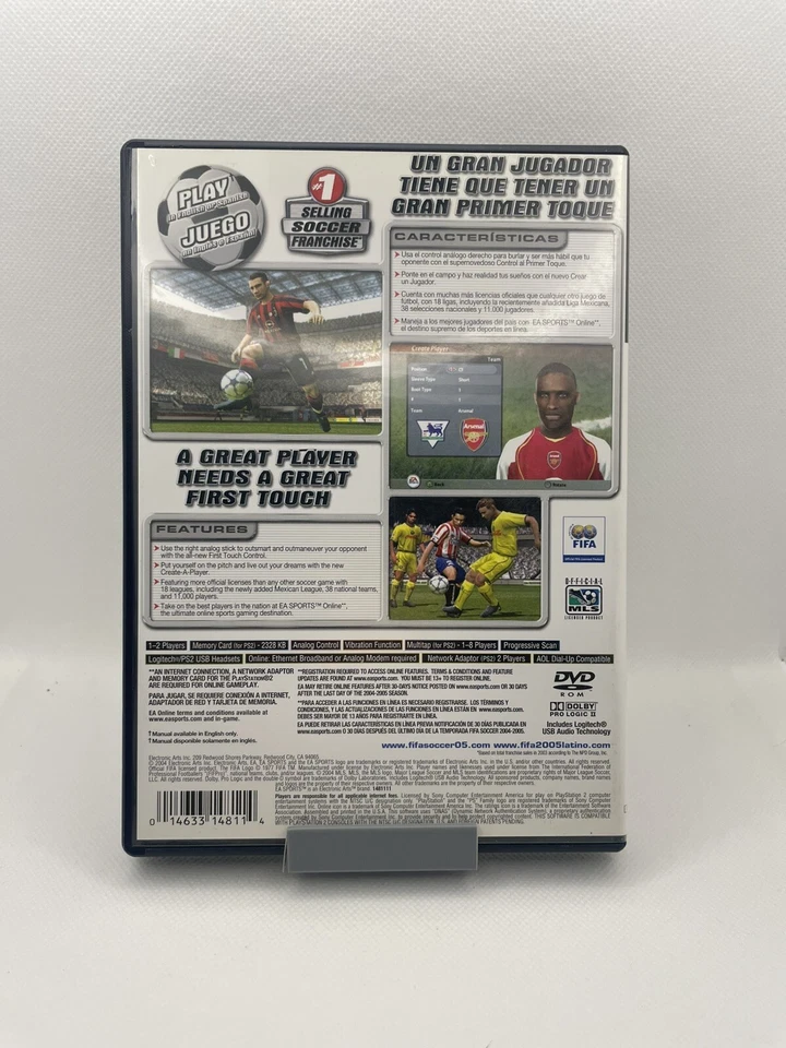FIFA Soccer 2005 (Sony PlayStation 2, 2004) PS2- Tested W/Manual - Image 2 of 3