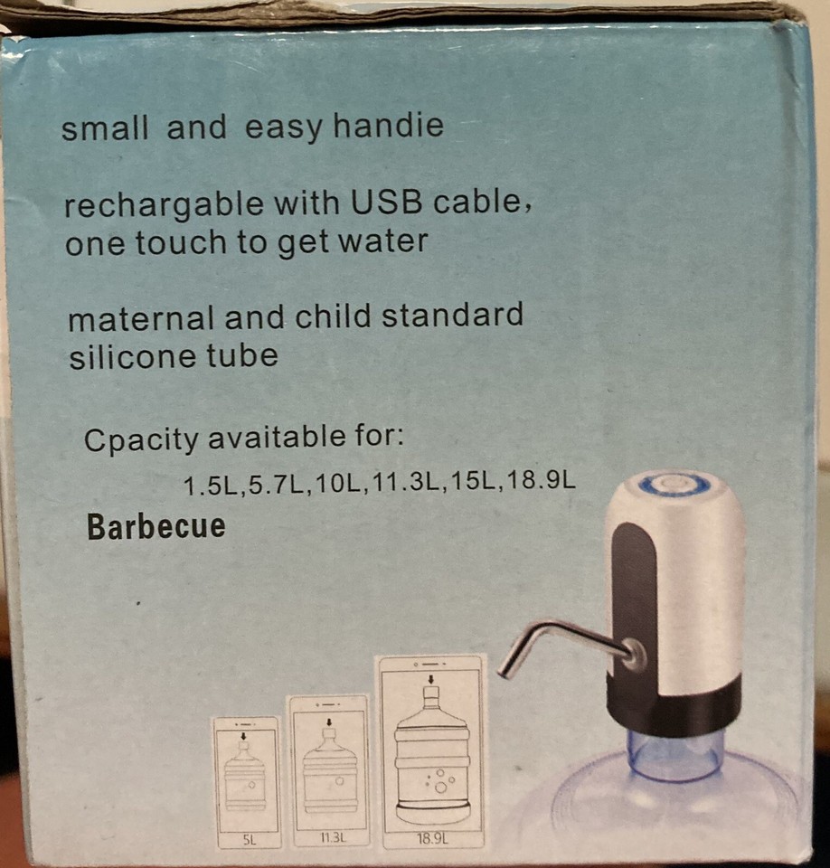 JOYHILL 5 Gallon Water Bottle Dispenser, USB Charging Water Bottle Pump