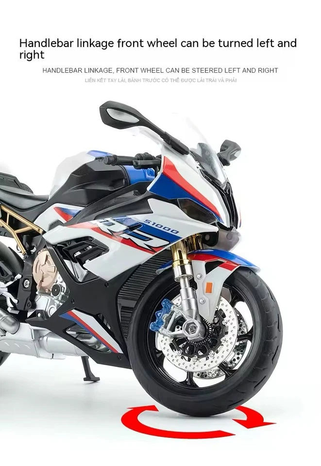 New 1:9 Scale BMW R1000 Motorcycle Model Ideal Gift Romance Friendship Men Toy - Image 4 of 4