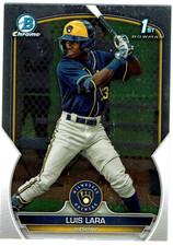 2023 LUIS LARA 1st BOWMAN CHROME ROOKIE BASEBALL CARD MILWAUKEE BREWERS. rookie card picture