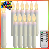 Led Stabkerzen 12 StüCk Flackernde Kerzen Mit Fernbedienung Timer Warmweiß FüR