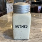 VTG Milk Custard Glass NUTMEG Shaker Yellow 1930's Retro Diner Farmhouse