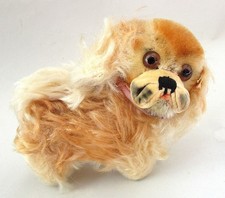 VINTAGE STEIFF PEKY WITH BUTTON - 10 cm PLUSH PEKINGESE - EXCELLENT