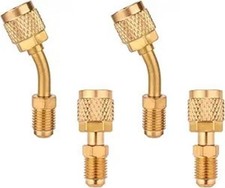 Straight Adapter  Angled Adapter, R410A Mini Split 5/16" Female to 1/4" Male Fl