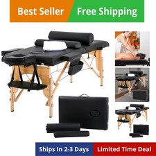 24 inch Wide Lash Bed Height Adjustable 2 Folding Spa Table with Towel Hanger...