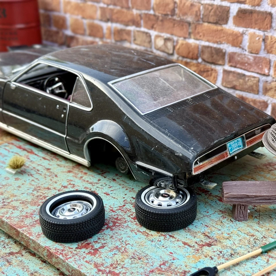 Road Signature Oldsmobile Tornado 1966 negro escala 1/18 diorama piezas modelo coche Foto 4 de 4