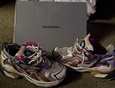 Balenciaga Runner Low Top Lace-Up Mesh Rubber Sole Athletic Sneakers
