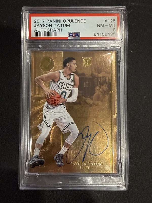 2017 PANINI OPULENCE #125 JAYSON TATUM ROOKIE AUTOGRAPH  /79 PSA8