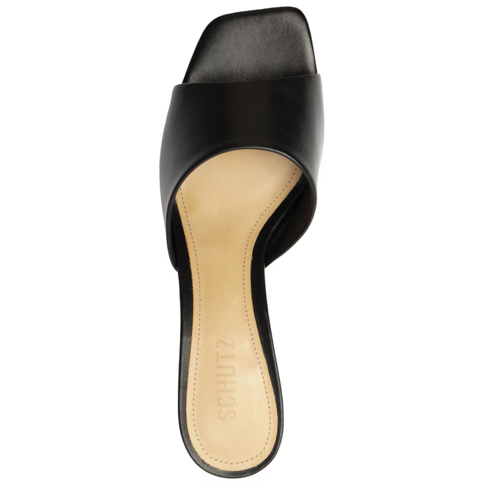 Women's Schutz Dethalia Mid Stiletto Sandals Black Leather image 4