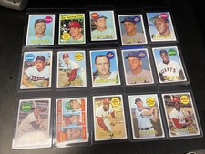 Topps 1969 Baseball Card Lot 15 Cards Willie Mays Tom Seaver Rollie Fingers Etc